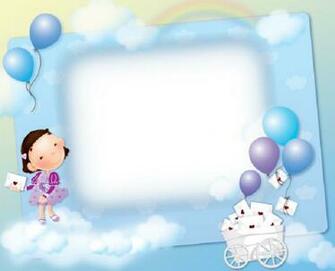 Frame With Balloons Powerpoint Background Ppt