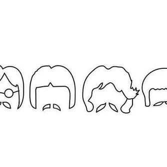 The Beatles Hair Outlines Wallpaper For iPhone