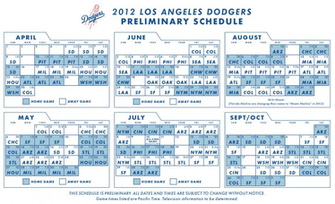 Dodgers Schedule Printable