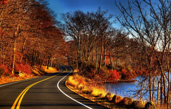 River In The Road Side Wallpaper