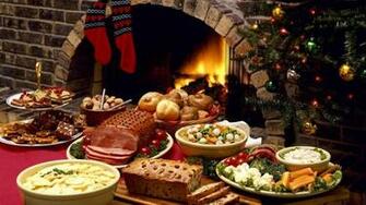 Thanksgiving Day Festive Table Food