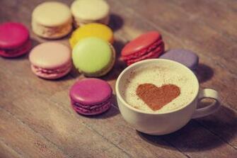Cup Coffee Love Heart Milk Cocoa Sweets Cookies Dessert