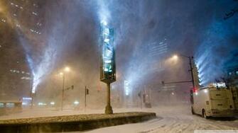 City Snow Storm Wallpaper