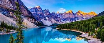 Mountains Sky Blue Lake Reflection Clouds Wallpaper Wallpaperbyte
