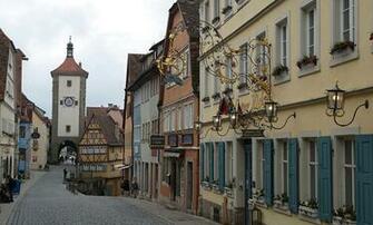 Image Bavaria Germany Rothenburg Ob Der Tauber Siebersturm Street