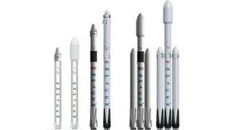 Simplistic Spacex Wallpaper Showing Various Falcon Rocket