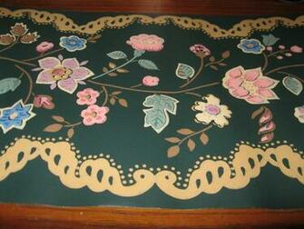 Flowers Brown Swirl Scroll Green Waverly Wall Wallpaper Border