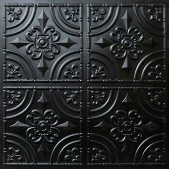 Faux Tin Ceiling Tile Glue Up Black By