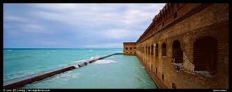 Oceanscape With Brick Wall Dry Tortugas National Park Florida Usa