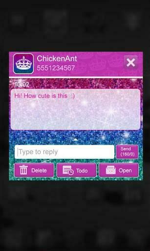 Bigger Keep Calm Sparkle Go Sms Theme For Android Screenshot