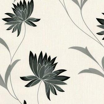Belgravia Decor Zoe Black Wallpaper Grey Cream