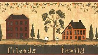 Primitive Saltbox House Wallpaper Border Ct1820bd Country