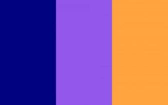 Navy Blue Purple And Neon Carrot Solid Three Color Background