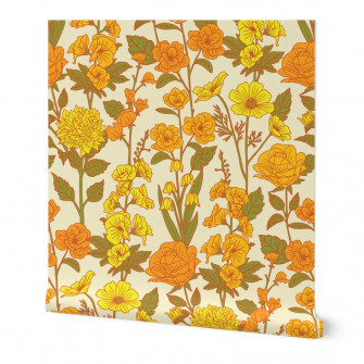 Yellow Vintage Wallpaper