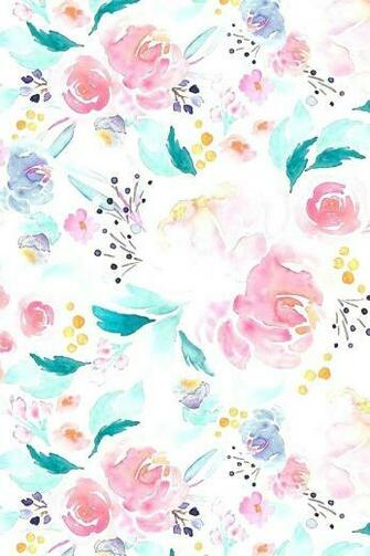 Pastel Wallpaper Mermaid Floral By Hand Painted Cute