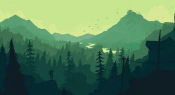 Firewatch Landscape Forest Minimalistic