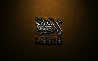 Wallpaper Nestle Glitter Logo Creative Bronze Metal
