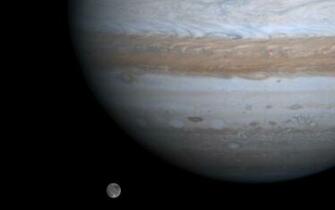 Space Image Ganymede And Jupiter