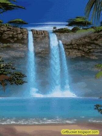 Beautiful 3d Animated Women Waterfall Animation Gif Waterfalls