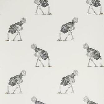Ostrich Beware The Moon Skulls Wallpaper Made In England