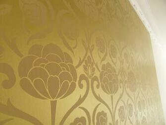 Republic Harlequin Oriana Metallic Gold Wallpaper Installation