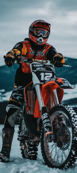 Apparel Artist On Extreme Sports In Dirt Bike Gear