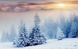 Sunset Snow White Landscape Wallpaper Desktop