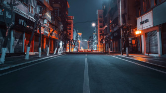 Wallpaper Road City Buildings Street Night