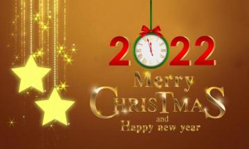 Merry Christmas And Happy New Year Gold 4k Ultra HD Desktop
