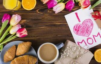 Wallpaper Flowers Coffee Breakfast Colorful Tulips