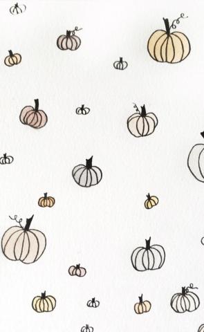 Pumpkin iPhone Watercolor Wallpaper Halloween