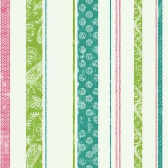 Paisley Stripe Teal Pink Lime Wallpaper Rosenberryrooms