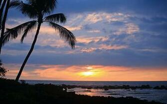 Tropical Sunset Near Keauhou Beach Wallpaper