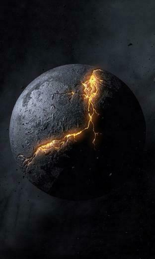 HD Fire Planet Space Cell Phone Wallpaper Mobile Background