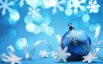 Blue Christmas Decorations Widescreen Wallpaper