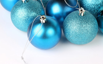 Blue Christmas Ornaments Wallpaper