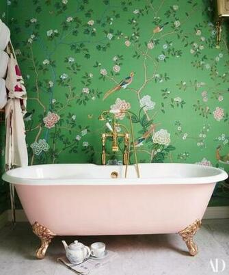 Poppy Delevingne S London Bathroom De Gournay Chinoiserie