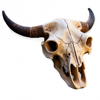 Bull Skull With Sunset Background Png Wallpaper