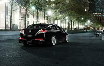 Wallpaper Night The City Tuning Honda Black Acura Tl