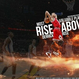 Derrick Rose Fire Slam Dunk Pixel Popular HD Wallpaper