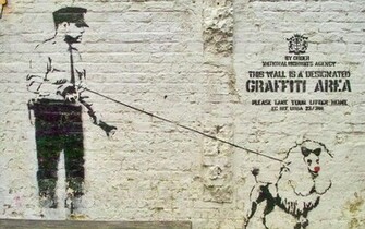 Banksy Designated Graffiti Area Wallpaper
