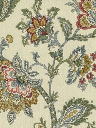 Interior Place Ivory Rl20001 Leaf Floral Trail Wallpaper