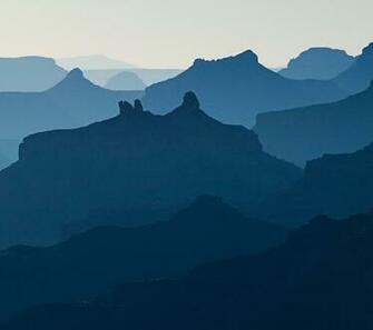 Siluette Of The Grand Canyon Desert At Sunset Arizona Usa