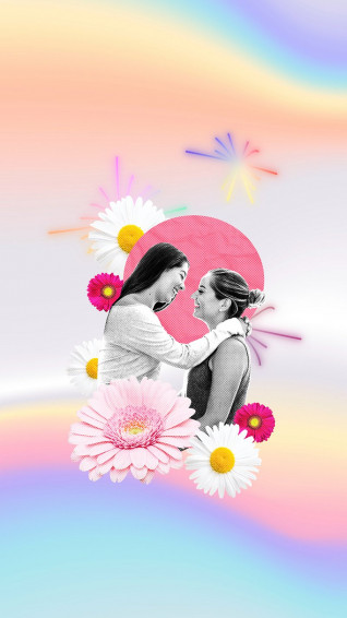 Iridescent Aesthetic Lesbian iPhone Wallpaper