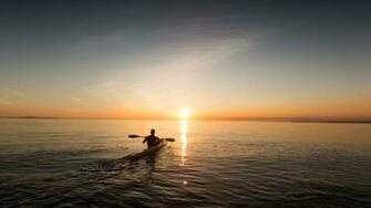 Wallpaper Boat Skyline Sunrise Man