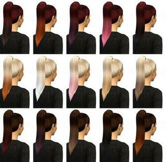 My Sims Missparaply Thicker Ponytail Ombre Add Ons