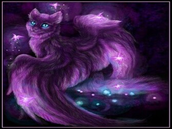 Paarse Fairy Kat Wallpaper