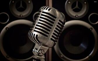 Microphone And Speakers Wallpaper Music