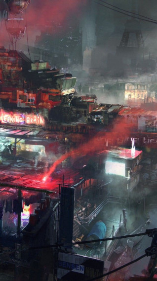Wallpaper Art Cyberpunk Christmas Background