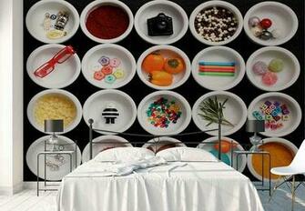 Photo Wallpaper Wall Mural Bowls Dishes Variety Pattern Abstract